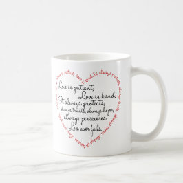Caneca De Café O Amor é Paciente Palavra Coração