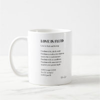 O amor é poesia fluida, poesia muralha, café, cane