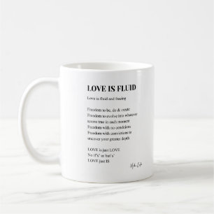 Caneca De Café O amor é poesia fluida, poesia muralha, café, cane