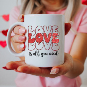 Caneca De Café O Amor é Tudo o que Você Precisa, Glittery Dia dos