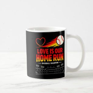 Caneca De Café O amor é um home run casais valentines beisebol en