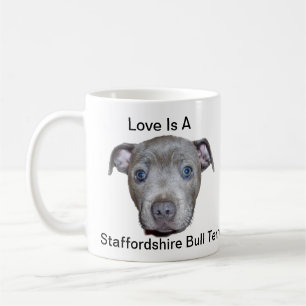 Caneca De Café O Amor É Um Logotipo E Um Puppy