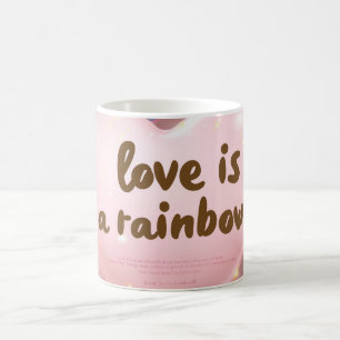 Caneca De Café O Amor É Uma Arte Digital Arco-Íris