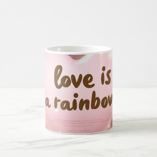 Caneca De Café O Amor É Uma Arte Digital Arco-Íris (Centro)