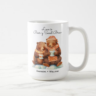 Caneca De Café O amor é uma bela e doce caricatura.