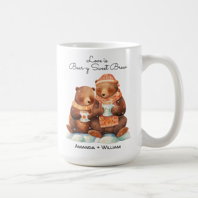 Caneca De Café O amor é uma bela e doce caricatura. (Direita)