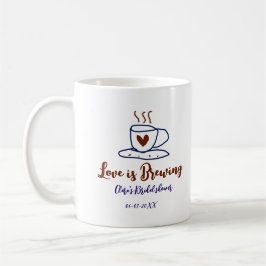 Caneca De Café O amor está fervendo marrom azul chá de panela adi