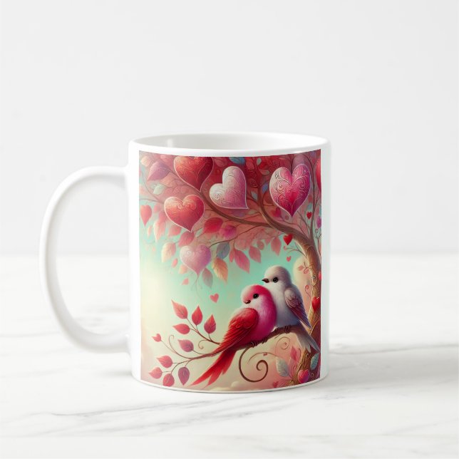 Caneca De Café O amor está no ar Pássaros Doce (Esquerda)