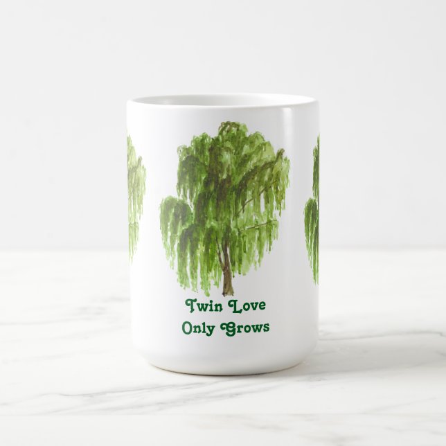 Caneca De Café O Amor Gêmeo Apenas Cresce Árvore Limpa (Centro)