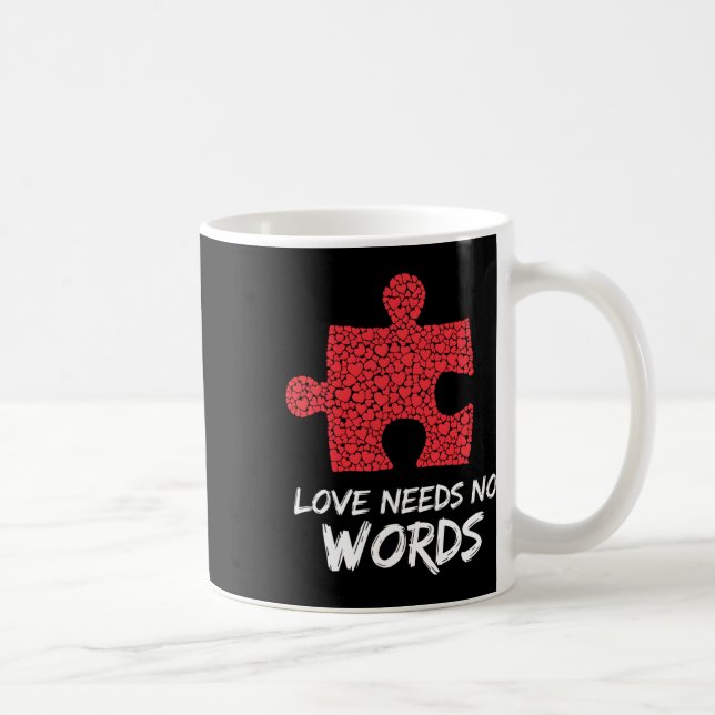 Caneca De Café O amor não precisa de palavras Quebra-cabeça Desig (Direita)