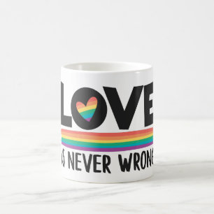 Caneca De Café O amor nunca está errado no mês do orgulho LGBTQ