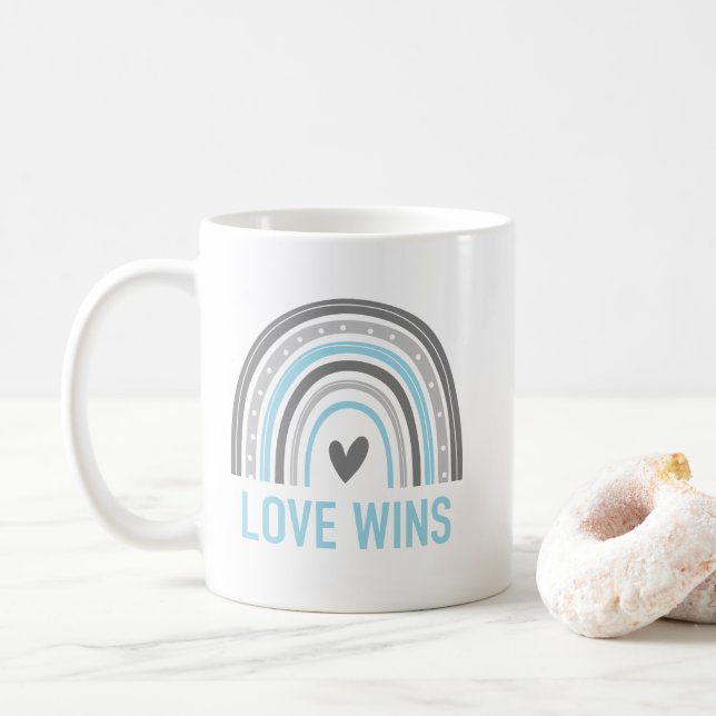 Caneca De Café O Amor Vence Demiguy Arco-íris (Com Donut)