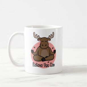 Caneca De Café O animal marrom-kawaii Zebu fazendo poses ioga