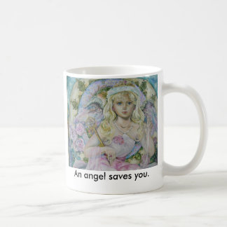 Caneca De Café O anjo da safira cor-de-rosa., um anjo salvar…