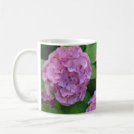 Caneca De Café O arbusto de Hortênsia hidrangea rosa 