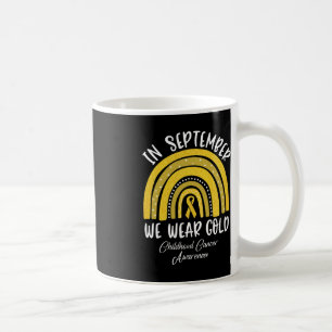 Caneca De Café O Arco-Íris Em Setembro Vestimos Cancer Dourado Da