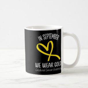 Caneca De Café O Arco-Íris Em Setembro Vestimos Cancer Dourado Da