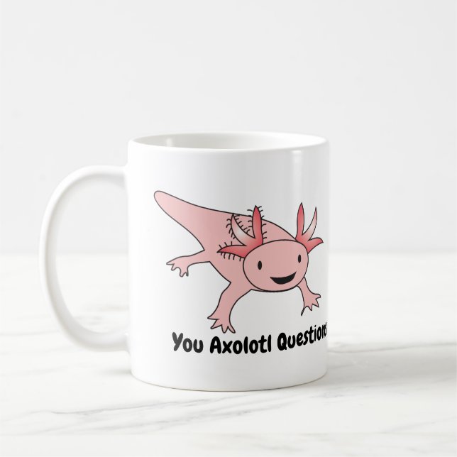 Caneca De Café O Axolotl questiona engraçado bonito (Esquerda)