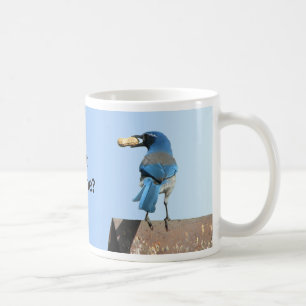 Caneca De Café O azul bonito esfrega o pássaro & o amendoim de