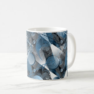 Caneca De Café O azul e o cinza. Abstração.