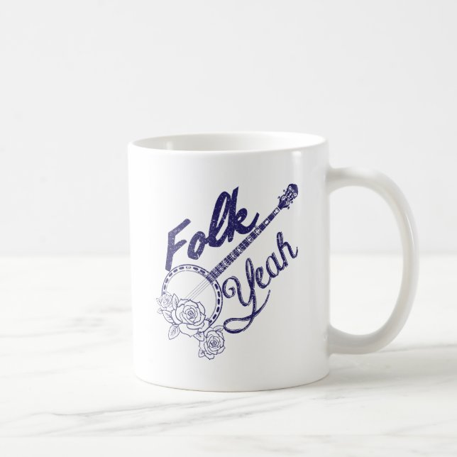 Caneca De Café O banjo engraçado da música dos povos de Wellcoda (Direita)