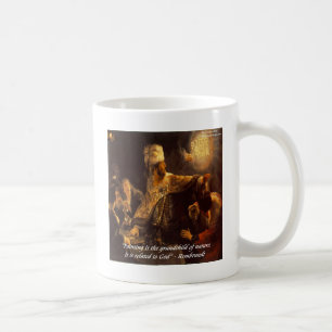 Caneca De Café O Banquete de Baltazar & Citação de Rembradt