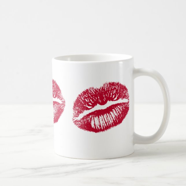 Caneca De Café O Beijo, Lábios Vermelhos (Direita)