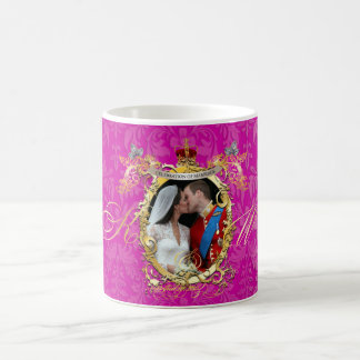 Caneca De Café o beijo, o casamento do Will+kate, cor de fundo do