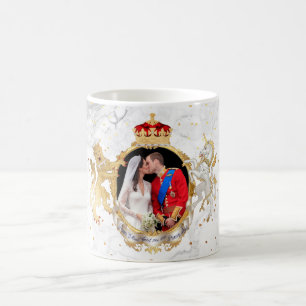 Caneca De Café o beijo, Will+Kate Casamento Real+mármore