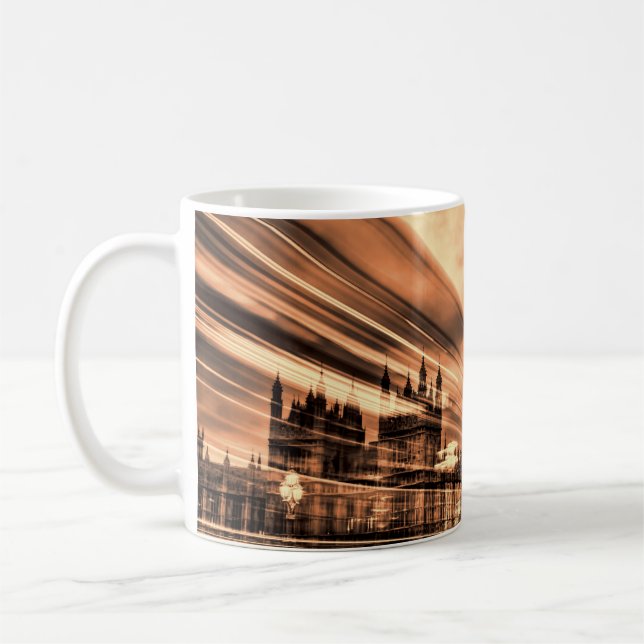 Caneca De Café O Big Ben em estilo retrô em Londres (Esquerda)