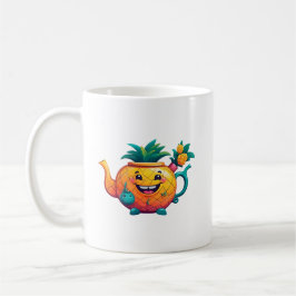 Caneca De Café O bule de abacaxi feliz e própero