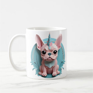 Caneca De Café O Bulldog Francês Unicorn Pastel Paper Cutando Art