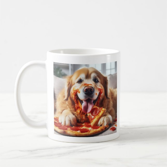 Caneca De Café O cachorro mais bonito com pizza (Esquerda)