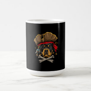 Caneca De Café O Cachorro Pirata Rottweiler no Halloween, Jolly R