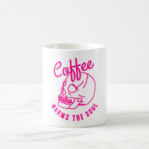 Caneca De Café o café da manhã aquece a alma rosa