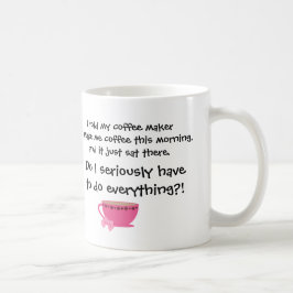 Caneca De Café O café engraçado graceja arco feminino do rosa do