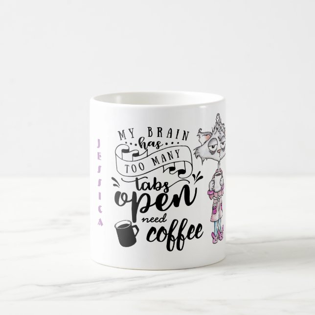 Caneca De Café O CAFÉ FUNNY cita Mug - CérebroDemasiadas Guias Ab (Centro)