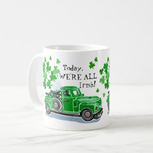 Caneca De Café O caminhão do vintage do verde do dia de St