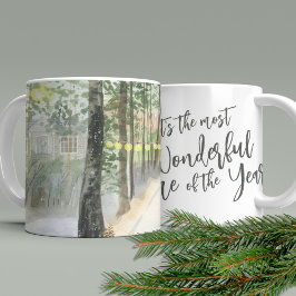 Caneca De Café O Caminho da Floresta de Inverno é a melhor época 