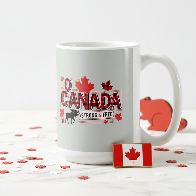 Caneca De Café Ó Canadá Forte & Livre Alce ID1314 (Criador carregado)
