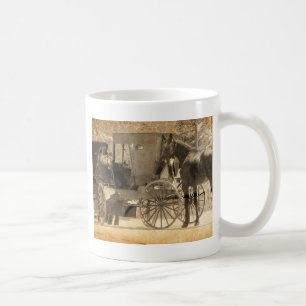 Caneca De Café O carrinho antes do cavalo, Amish traz o cavalo em
