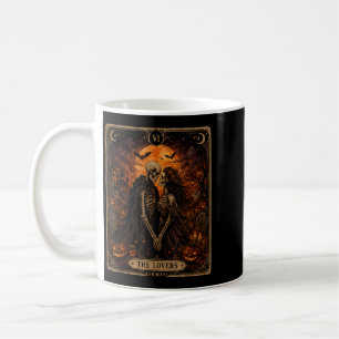 Caneca De Café O Cartão de Tarô de Halloween dos Amantes Casal de