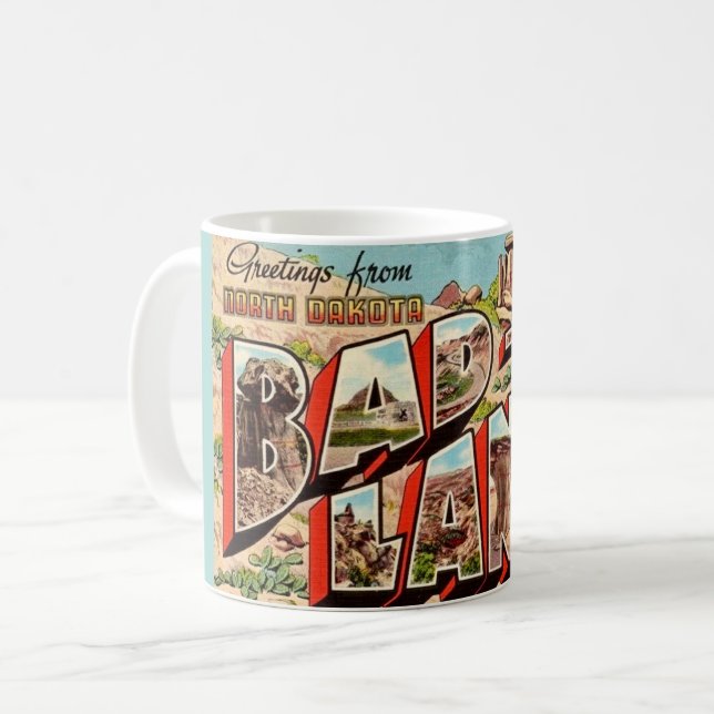 Caneca De Café O Cartão Postal de Badlands (Frente Esquerda)