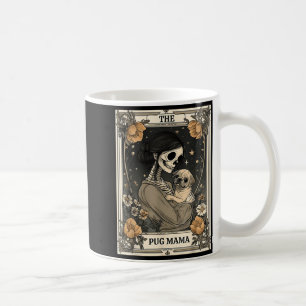 Caneca De Café O Cartão Tarot Esqueleto da Mamãe Pug Cachorro Vin