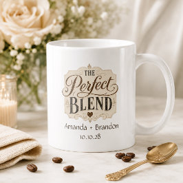 Caneca De Café O Casal Perfeito Letreiro Vintage Casamento
