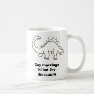 Caneca De Café O casamento gay matou os dinossauros