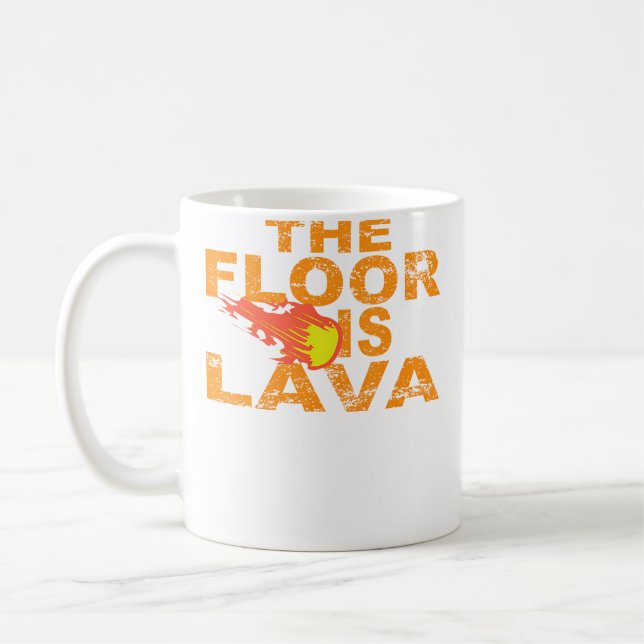 Caneca De Café O Chão É Lava Correndo Parkour (Esquerda)