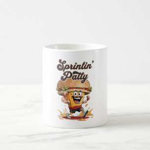 Caneca De Café O Cheeseburger Correndo