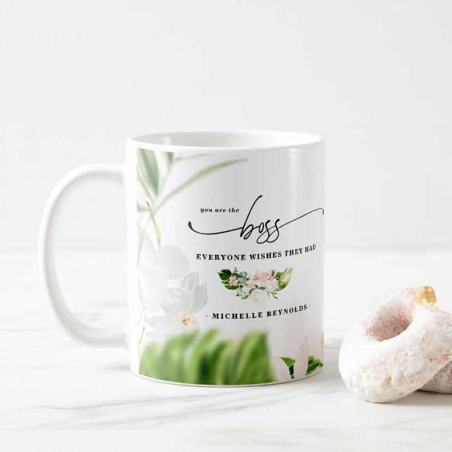 Caneca De Café O Chefe que Todos Desejam Ter | Monograma (Com Donut)