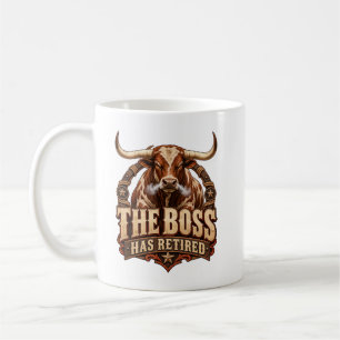 Caneca De Café O Chefe se Aposentou Touro Texas Longhorn